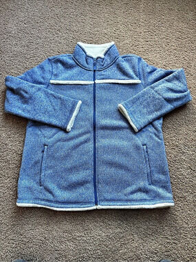 T by Talbots 1XP Blue Sherpa Lined Full Zip Jacket Plus Petite NWT